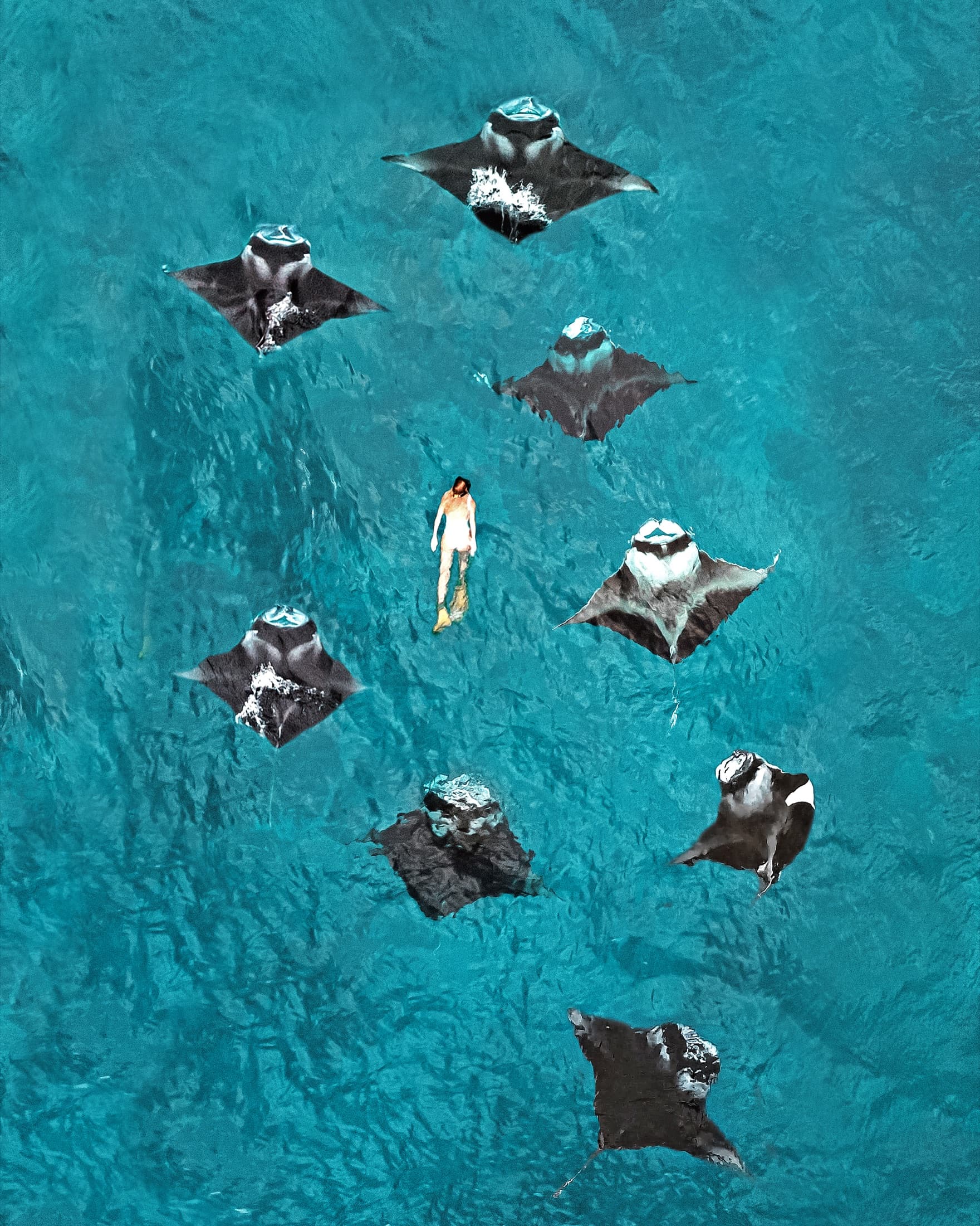 Snorkelling with manta rays on the Manta Quest